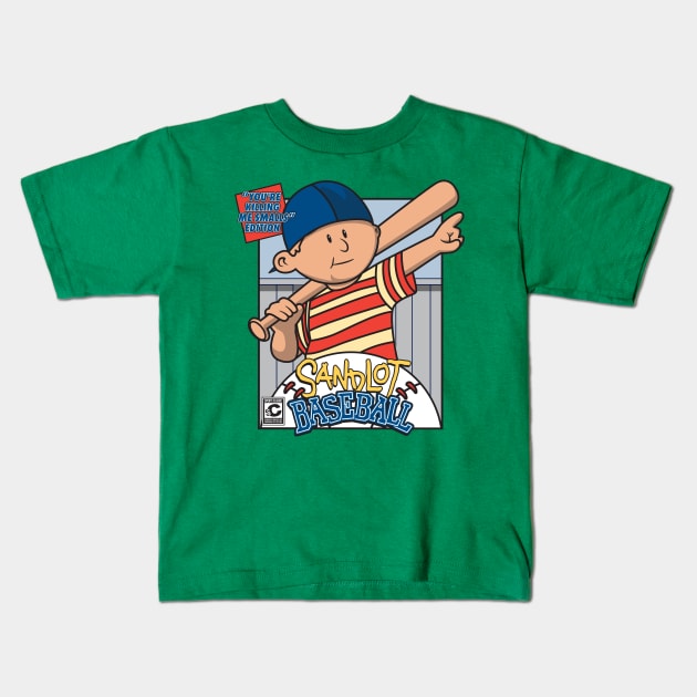 Sandlot Baseball Kids T-Shirt by stevegoll68